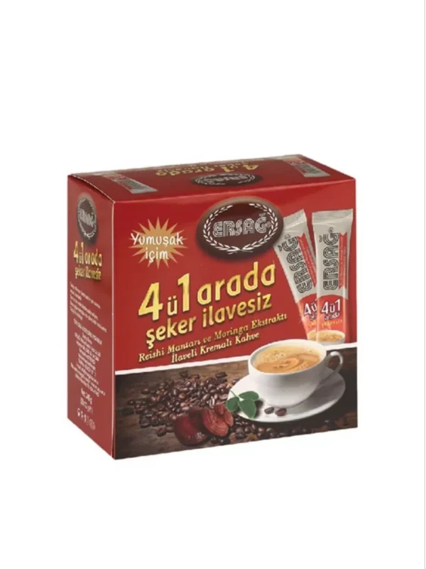 Ersag 4-in-1 Unsweetened Coffee (single use) -with moringa and reishi extract-organic coffee,fat burner, satiating - Image 3